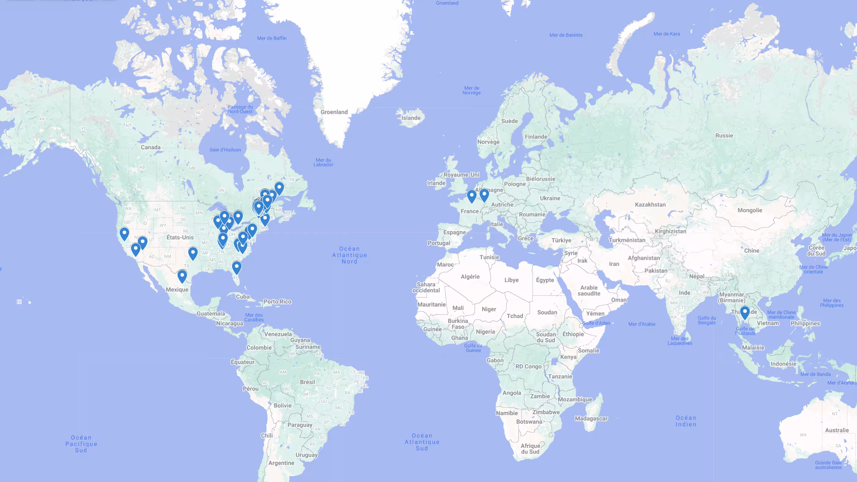World map of IMM active industries